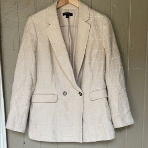 Ann Taylor Textured Cream Blazer size 8